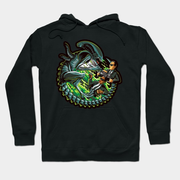 alien vs MIB Hoodie by bpkardijan